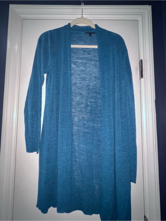 Eileen Fisher Sweaters - Eileen Fisher Teal Open Drape Long Cardigan